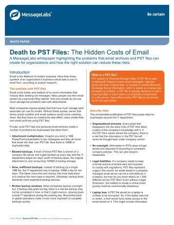 Death to PST Files - Computerworld