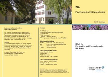 Psychiatrische Institutsambulanz - Kreiskliniken Esslingen