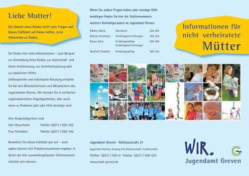 Flyer: Informationen für nicht verheiratete Mütter - Stadt Greven