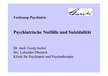 Psychiatrische Notfälle und Suizidalität - Dr. Migge Seminare