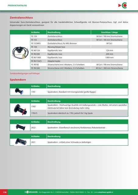 Conzelmann Schweißhandelsgesellschaft – Produktkatalog 2018