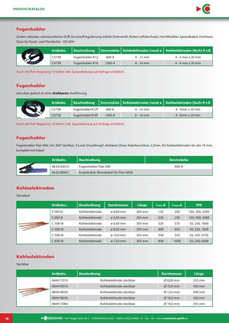 Conzelmann Schweißhandelsgesellschaft – Produktkatalog 2018