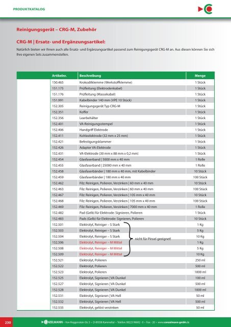 Conzelmann Schweißhandelsgesellschaft – Produktkatalog 2018