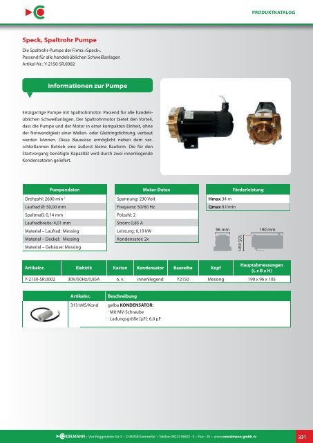 Conzelmann Schweißhandelsgesellschaft – Produktkatalog 2018