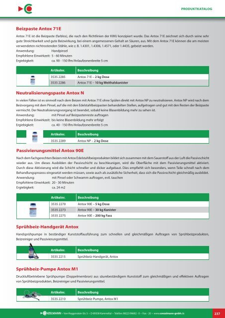 Conzelmann Schweißhandelsgesellschaft – Produktkatalog 2018