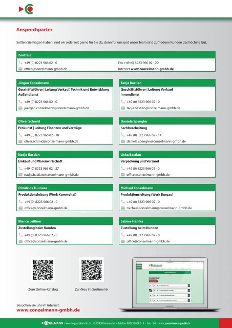 Conzelmann Schweißhandelsgesellschaft – Produktkatalog 2018