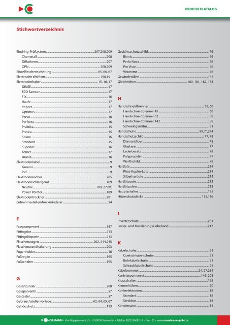 Conzelmann Schweißhandelsgesellschaft – Produktkatalog 2018