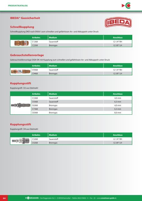 Conzelmann Schweißhandelsgesellschaft – Produktkatalog 2018