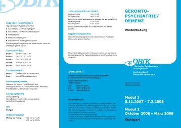 GERONTO- PSYCHIATRIE/ DEMENZ - DBfK