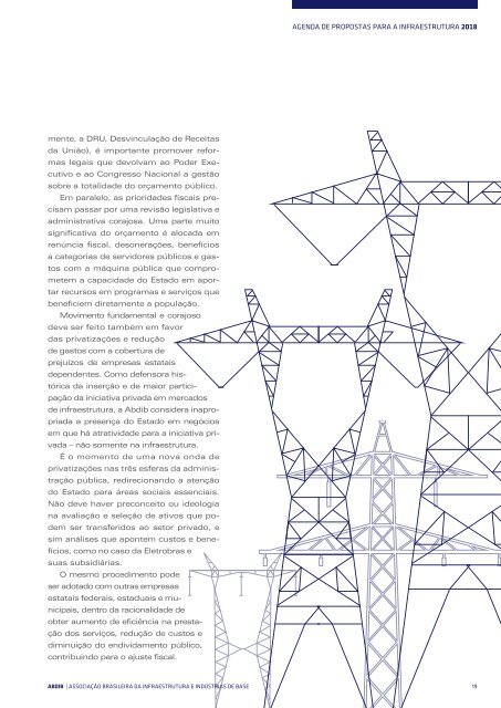 AGENDA DE PROPOSTAS PARA A INFRAESTRUTURA 2018