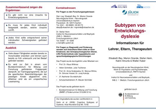 Subtypen von Entwicklungs- dyslexie - Legasthenie-Zentrum Berlin eV