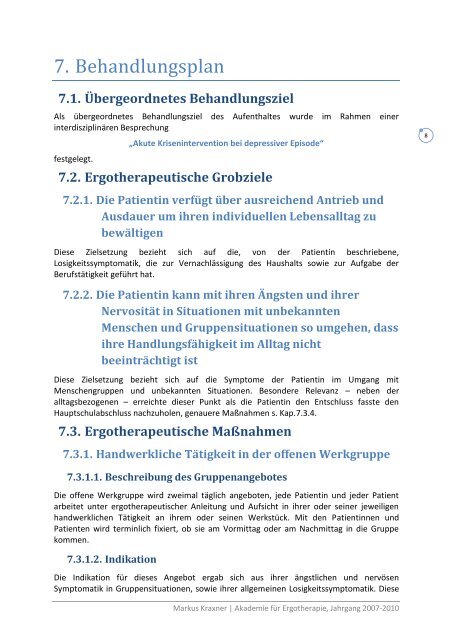 Falldarstellung im Fachbereich Psychiatrie - handlungs:plan