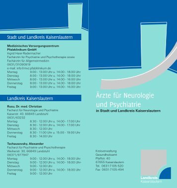 Ärzte für Neurologie und Psychiatrie - Landkreis Kaiserslautern