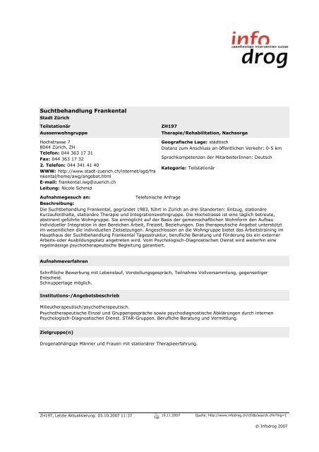 Wohnheim Obstgarten - Infoset