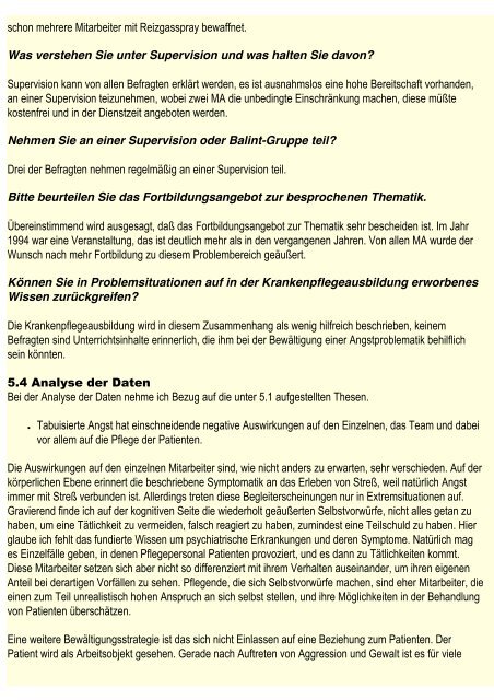 Die Angst des Pflegepersonals in der Psychiatrie und