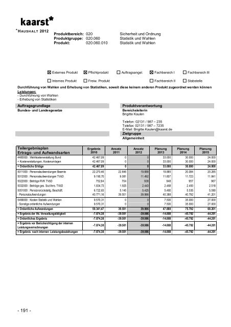 Produktbuch 2012 - Stadt Kaarst