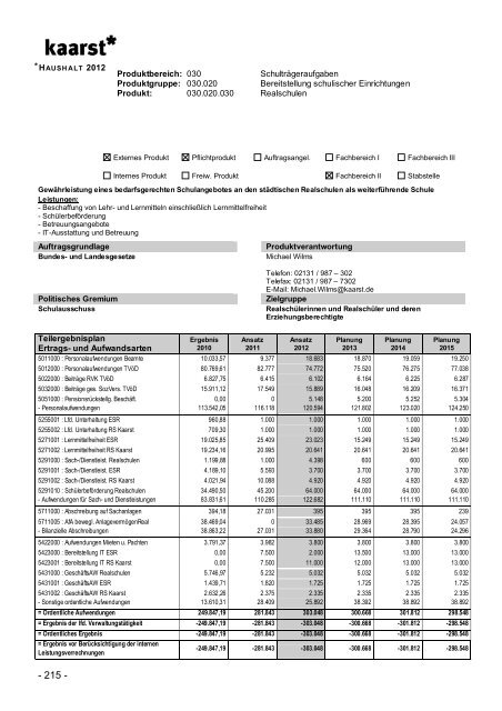 Produktbuch 2012 - Stadt Kaarst