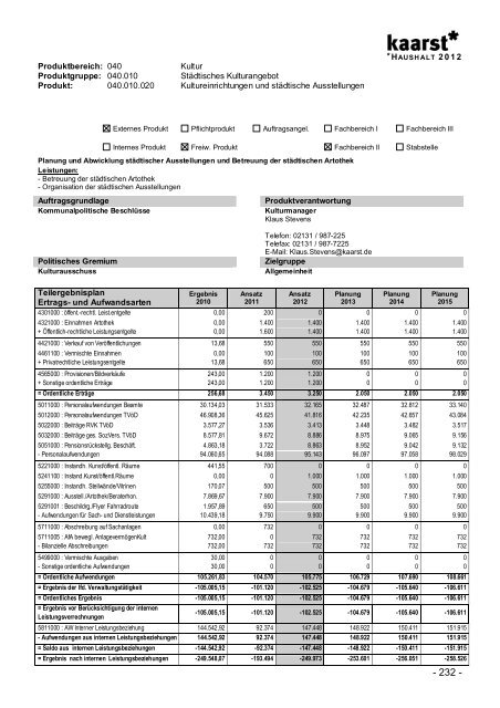 Produktbuch 2012 - Stadt Kaarst