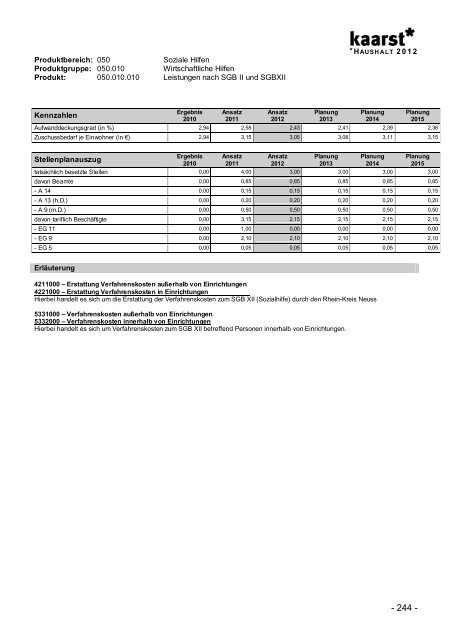 Produktbuch 2012 - Stadt Kaarst