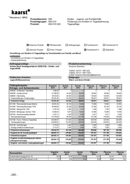 Produktbuch 2012 - Stadt Kaarst