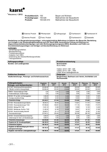 Produktbuch 2012 - Stadt Kaarst