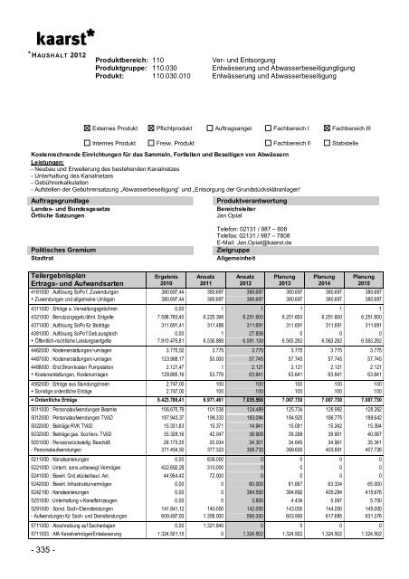 Produktbuch 2012 - Stadt Kaarst