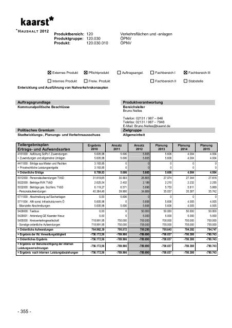 Produktbuch 2012 - Stadt Kaarst