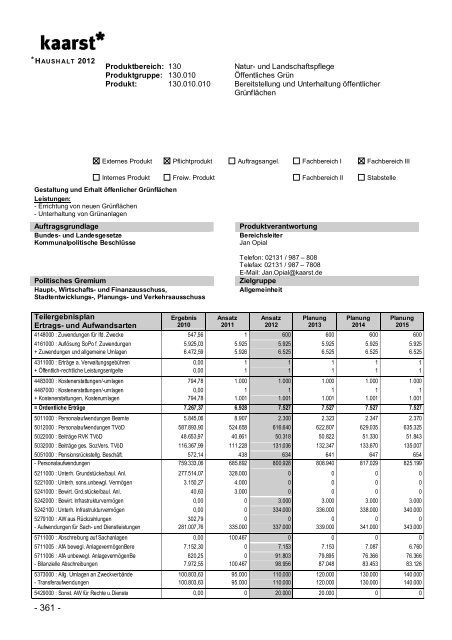 Produktbuch 2012 - Stadt Kaarst