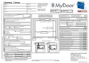 Bestellformular Mydoor - Groke Türen und Tore GmbH