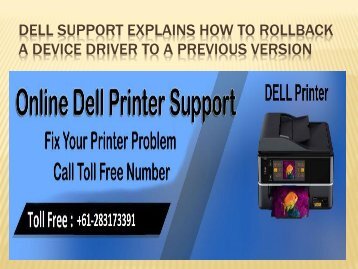 Dell Support Explains How To Rollback A Device