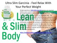 Ultra Slim Garcinia - Enhance Your Serotinin Level