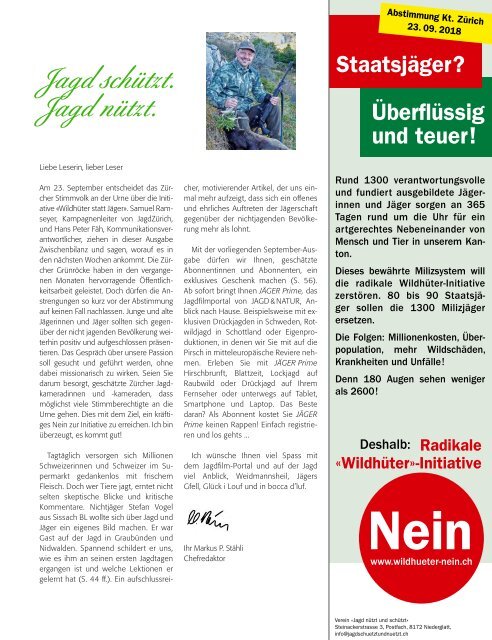 Jagd & Natur Ausgabe September 2018 | Vorschau