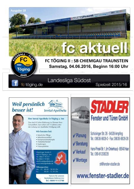 fc aktuell Saison 2015/16 Ausgabe 18