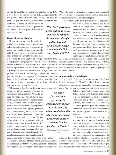 Revista Ferroviária Edição de Julho/agosto 2018