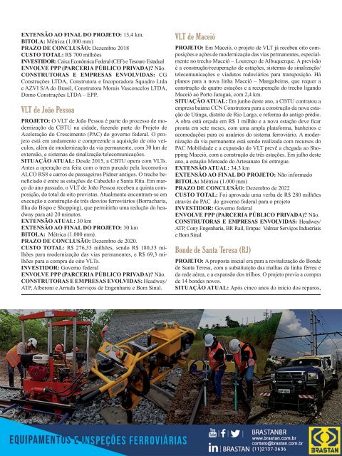 Revista Ferroviária Edição de Julho/agosto 2018