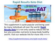 Rapid Results Keto Weight Loss