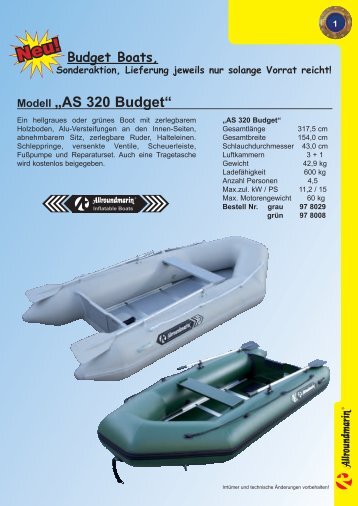 Modell „AS 320 Budget“ - Allroundmarin