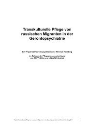 Transkulturelle Pflege von russischen Migranten in der ...