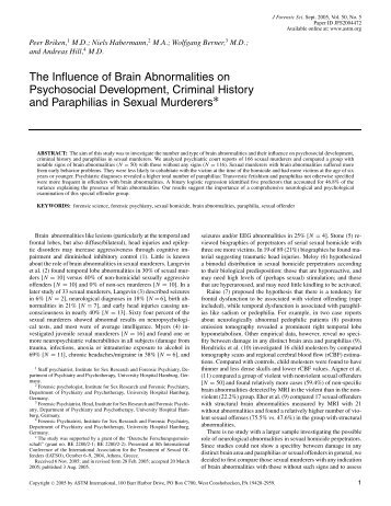 The influence of brain abnormalities on psychosocial ... - Library