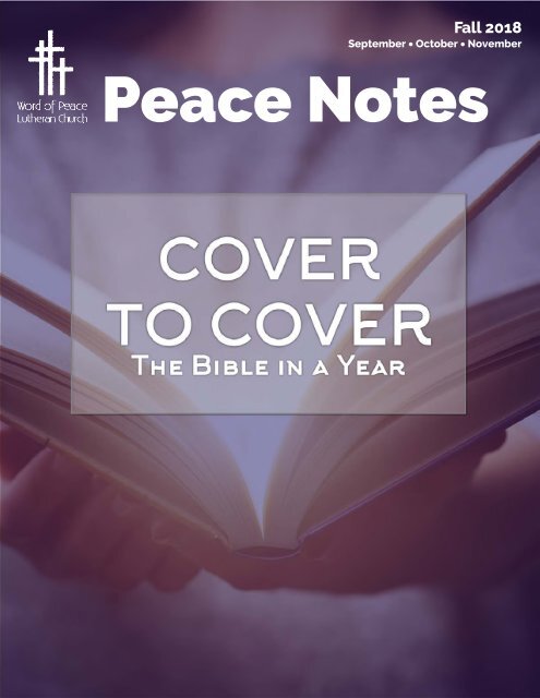 Peace Notes Fall 2018-Word of Peace Lutheran Church