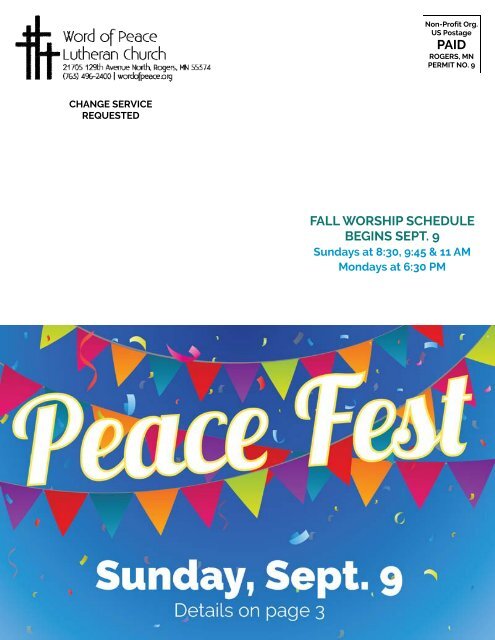 Peace Notes Fall 2018-Word of Peace Lutheran Church