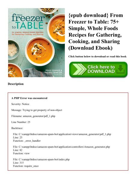 Epub Download From Freezer To Table 75 Simple Whole Foods Recipes For Gathering Cooking