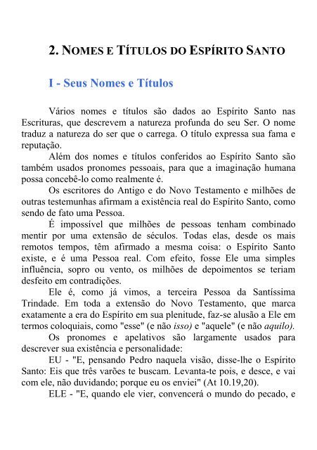 A Existencia e a Pessoa do Espirito Santo - Severino Pedro da Silva