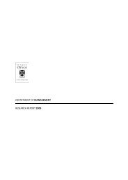 department of management research report 2009 - School of ...