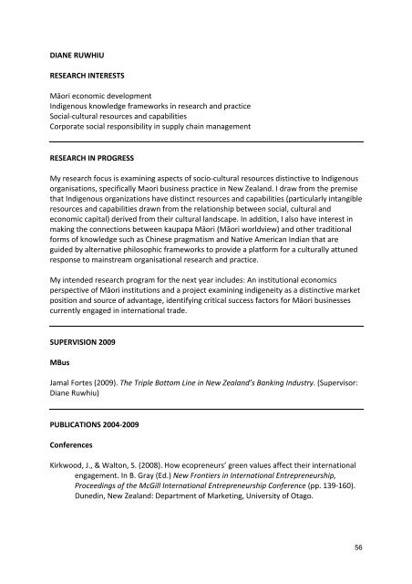 department of management research report 2009 - School of ...