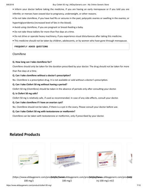 Buy Clofert 50 mg _ AllDayGeneric.com - My Online Generic Store