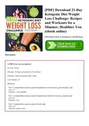 [PDF] Download 21-Day Ketogenic Diet Weight Loss Challenge Recipes and Workouts for a Slimmer  Healthier You (ebook online)