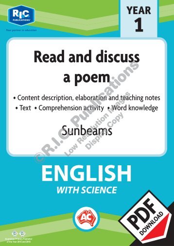 RIC-30015 Sunbeams - Read and discuss a poem