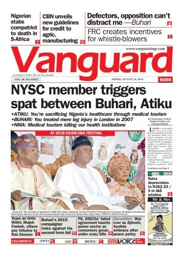 24082018 - NYSC member triggers spat between Buhari, Atiku