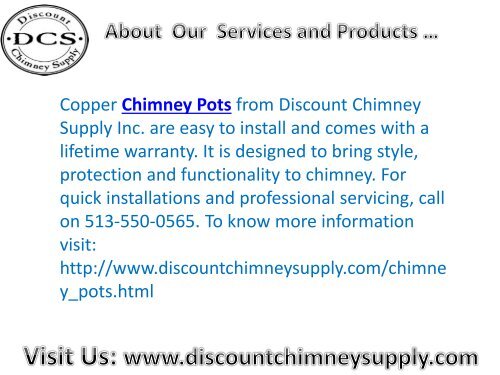 Best Chimney Pots from Discount Chimney Supply Inc., Loveland, USA